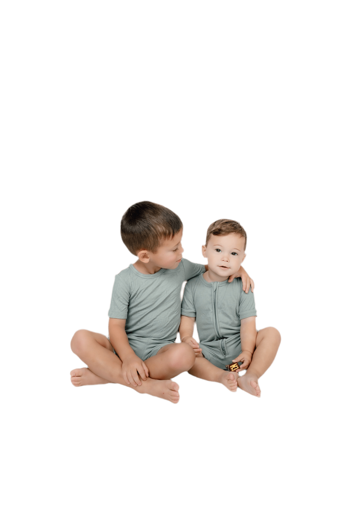 Solid Green Ribbed 2-Piece Shorts Set