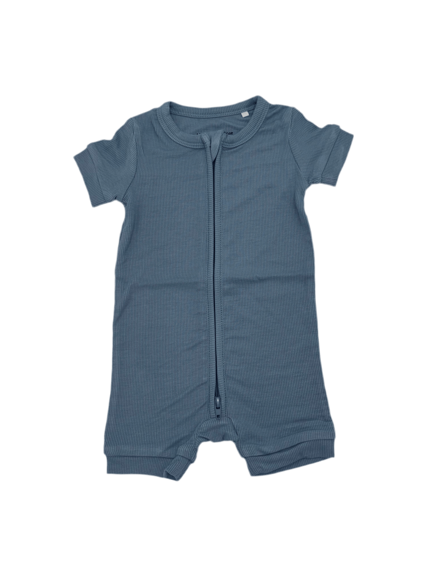 Solid Blue Ribbed Shortie