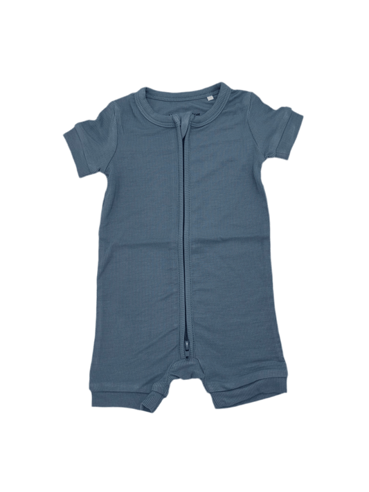 Solid Blue Ribbed Shortie