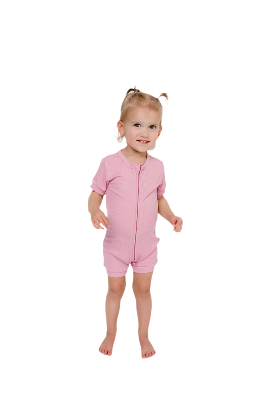 Solid Pink Ribbed Shortie