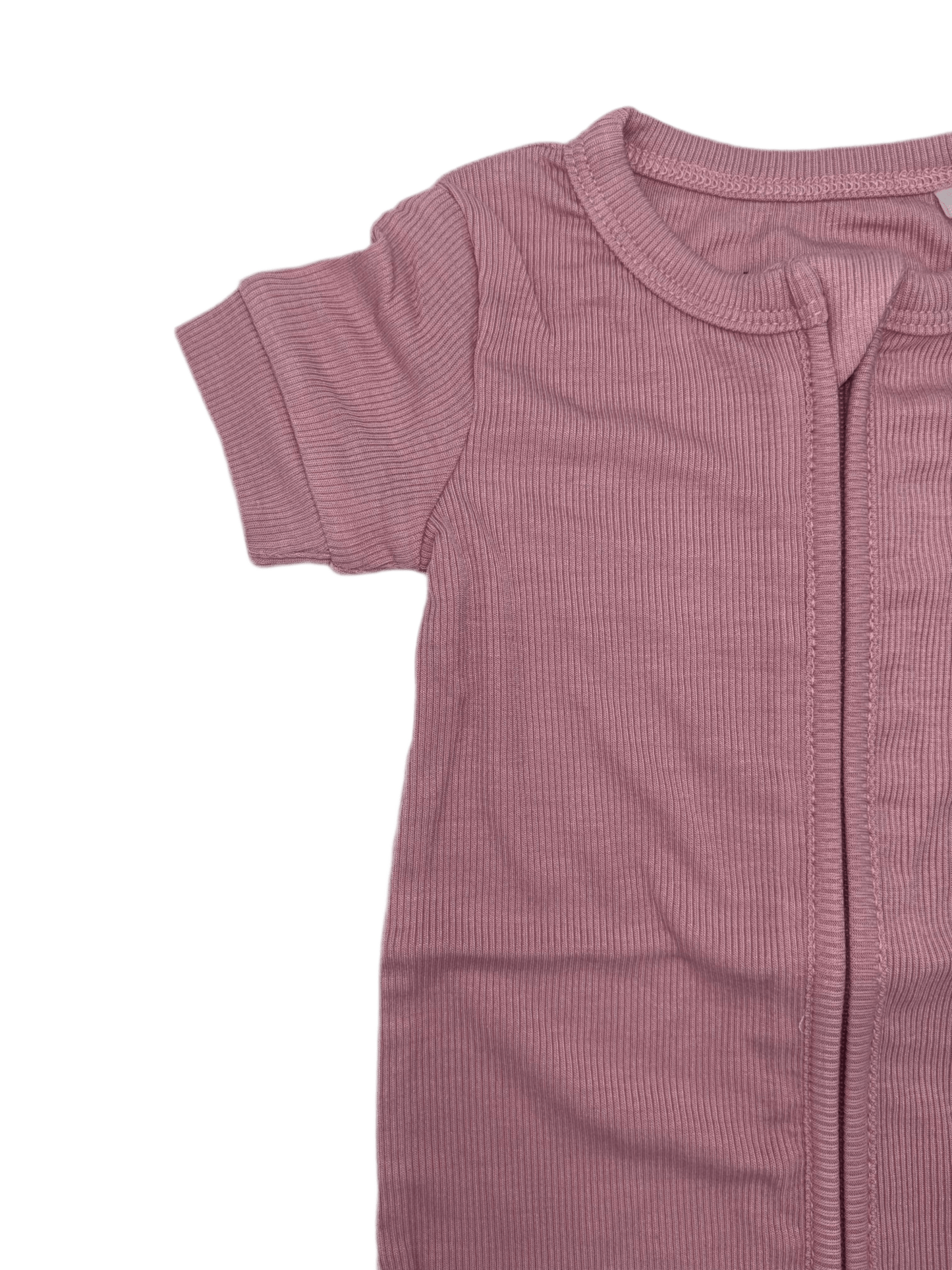 Solid Pink Ribbed Shortie