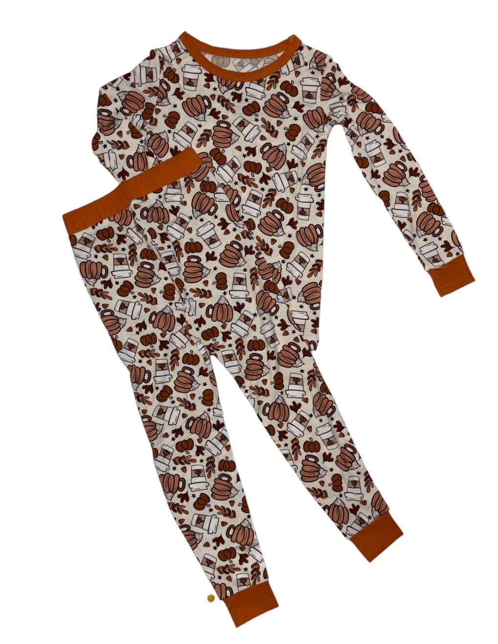 bamboo, pajamas, sleepwear, halloween, pumkin, pumkin-spiced, coffee, kids bamboo pajamas