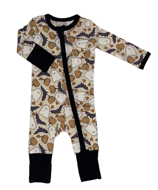 bamboo, pajamas, zippy, halloween, ghosts, bats, pumkins, kids bamboo pajamas