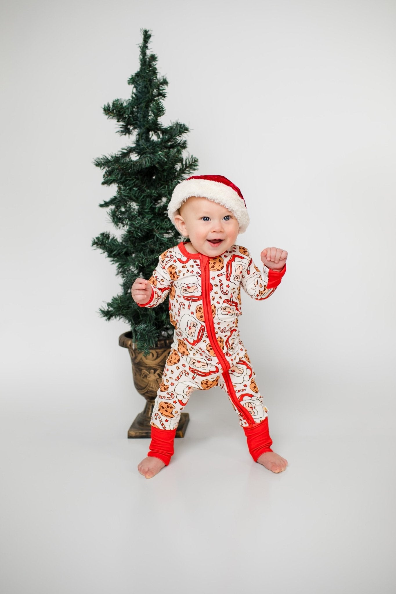 bamboo pajamas, sleepwear, kids bamboo pajamas, bamboo, milk, cookies, santa, christmas, santa hat, milk and cookies, santa pajamas, milk and cookies pajamas