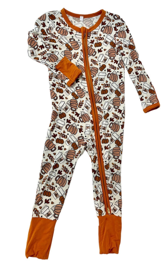 bamboo, pajamas, zippy, halloween, pumpkin, pumkins, pumkin-spiced, kids bamboo pajamas